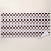 Cafe Au Lait checkerboard pattern Strandtuch (Vorderseite)