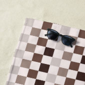 Cafe Au Lait checkerboard pattern Strandtuch (Beispiel)