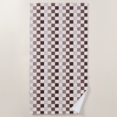 Cafe Au Lait checkerboard pattern Strandtuch (Vorderseite)