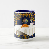 Café au Lait Deco Pariser Bistro Personalisiert Tasse (Zentrum)