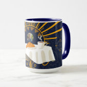 Café au Lait Deco Pariser Bistro Personalisiert Tasse (VorderseiteRechts)