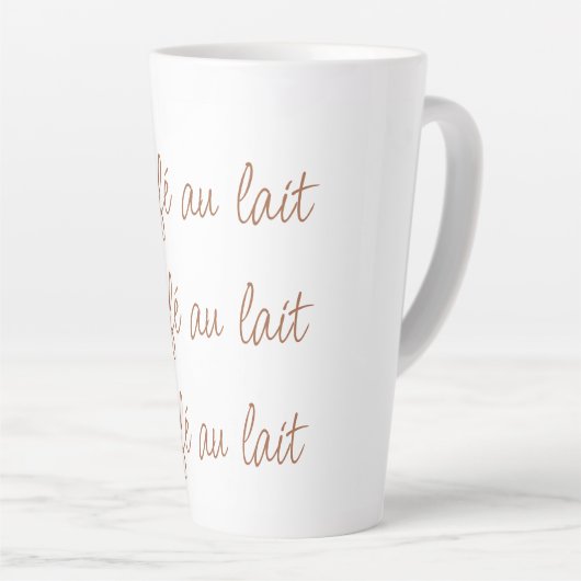 Café au lait | Einfache Stilschrift Typografie Milchtasse (Rechte Ecke)
