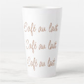Café au lait | Einfache Stilschrift Typografie Milchtasse (Vorderseite)