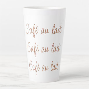 Café au lait Einfache Stilschrift Typografie Milchtasse