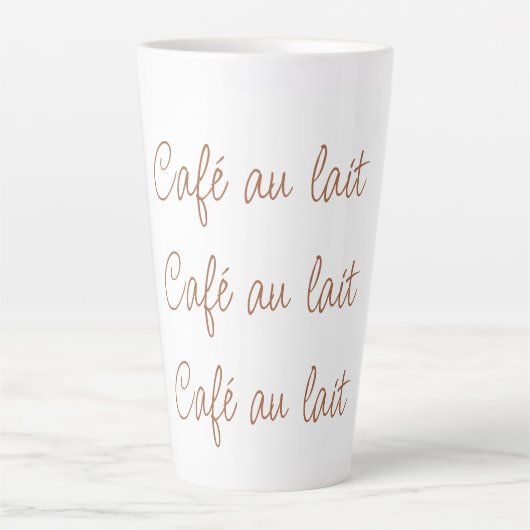 Café au lait | Einfache Stilschrift Typografie Milchtasse (Vorderseite)