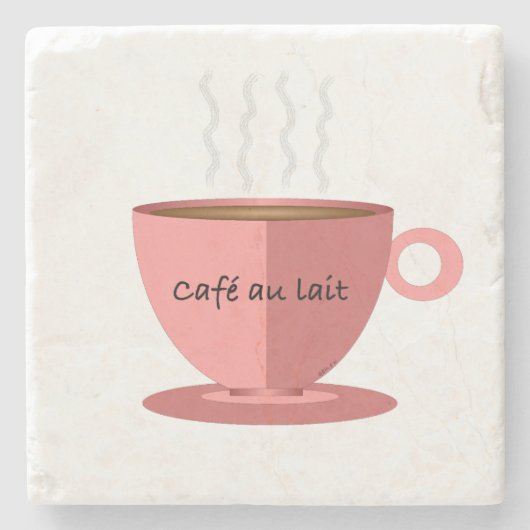 Café au Lait Stone Tile Steinuntersetzer (Vorderseite)
