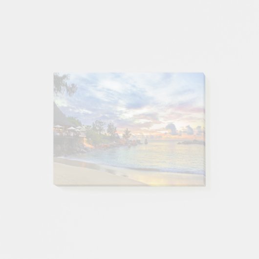 Café auf tropischem Strand am Sonnenuntergang Post-it Klebezettel (Vorderseite)