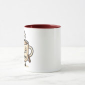 Café Awake Cute Sleepy Coffee Mascot Illustration Tasse (Zentrum)