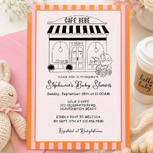Café Baby Shower   Paris Café   Café Bébé Einladung