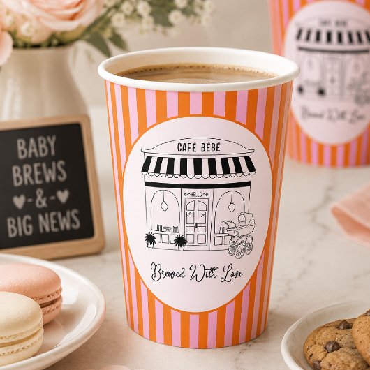 Café Baby Shower | Paris Café | Café Bébé Pappbecher