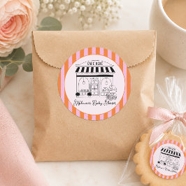 Café Baby Shower | Paris Café | Café Bébé Runder Aufkleber