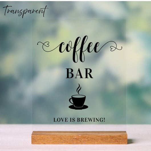 Café-Bar-Hochzeit-Acrylschild Acrylschild