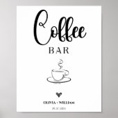 Café-Bar-Hochzeitsskript-Schild Poster (Vorne)