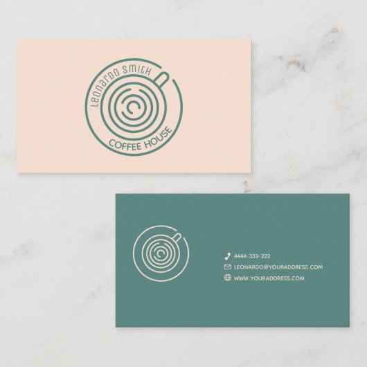 Café, Barista, Kaffeehaus Visitenkarte (Vorne/Hinten)