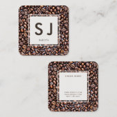 Café Barista Quadratische Visitenkarte (Vorne/Hinten)