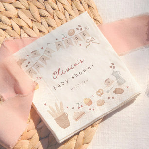 Cafe Bebe Aquarell Handgezeichnete Babyparty Serviette