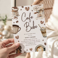 Cafe Bebe' Aquarell Kaffee Baby Shower