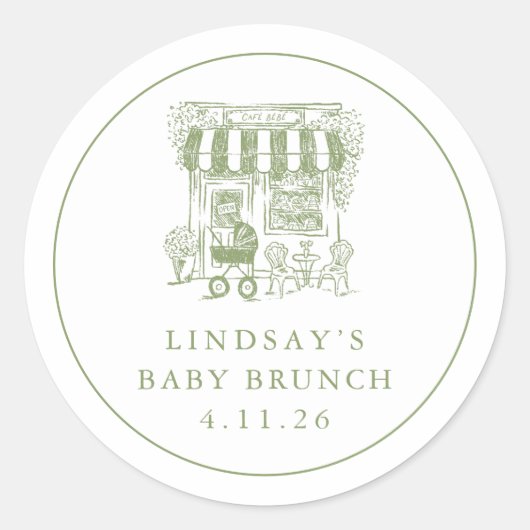 Cafe Bebe Baby Brunch Aufkleber (Vorderseite)