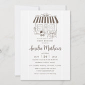 Cafe Bebe Baby Brunch im Pariser Stil Einladung (Vorderseite)