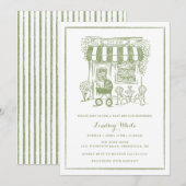 Cafe Bebe Baby Brunch Invite | Baby Shower Einladung (Vorne/Hinten)