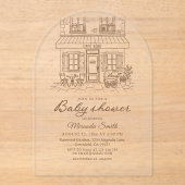 Cafe Bebe Baby Shower Acryleinladungen (Vorderseite)