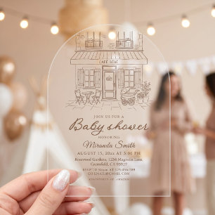 Cafe Bebe Baby Shower  Acryleinladungen