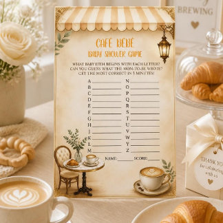 Café Bébé Baby Shower Alphabet-Spiel Bistro beige