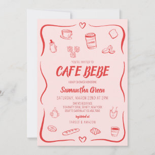 Cafe Bebe Baby Shower Einladung