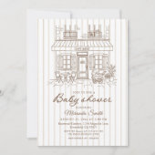 Cafe Bebe Baby Shower Einladung (Vorderseite)