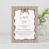 Cafe Bebe Baby Shower Kaffee Einladung (Stehend Vorderseite)