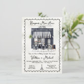 Café Bebe Baby Shower Paris Frankreich Schaufenste Einladung (Stehend Vorderseite)