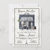 Café Bebe Baby Shower Paris Frankreich Schaufenste Einladung (Vorderseite)