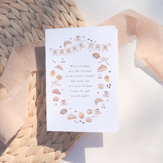 Cafe Bebe Baby Shower Thank You Dankeskarte