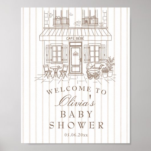 Cafe Bébé Baby Shower  Welcome Poster (Vorne)