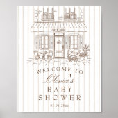 Cafe Bébé Baby Shower Willkommen Poster (Vorne)