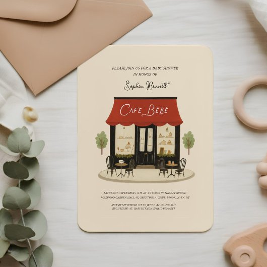 Cafe Bébé Babyparty Einladung