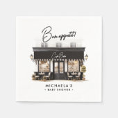 Café Bébé Black & White Bon Appétit Babydusche Serviette (Vorderseite)