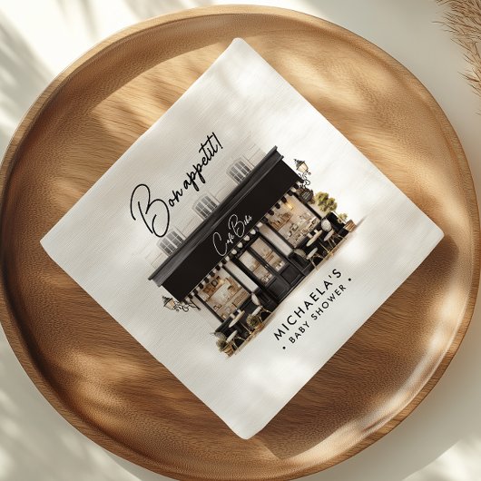 Café Bébé Black & White Bon Appétit Babydusche Serviette