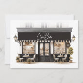 Café Bébé Black & White Paris Baby Dusche Dankeskarte (Vorderseite)