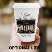 Café Bébé Black & White Paris Baby Dusche Pappbecher