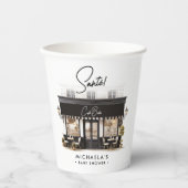 Café Bébé Black & White Paris Baby Dusche Pappbecher (Vorderseite)