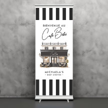 Café Bébé Black & White Paris Baby Dusche Willkomm