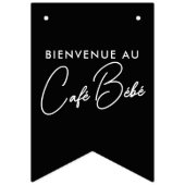 Café Bébé Black & White Paris Baby Dusche Wimpelkette (Zweite Fahne)