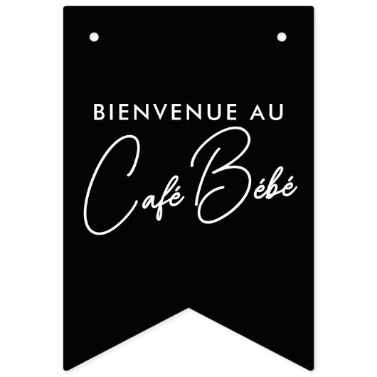 Café Bébé Black & White Paris Baby Dusche Wimpelkette (Zweite Fahne)