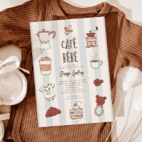 Cafe Bebe Blue Baby Dusche Einladung