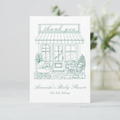 Cafe Bebe Bonjour Baby Shower Dankeskarte (Stehend Vorderseite)