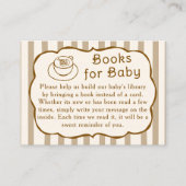 Cafe Bebe Books For Baby Request Baby Shower Begleitkarte (Vorderseite)