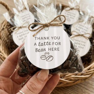 Cafe Bebe Braune Streifen Französisches Thema Baby Geschenkanhänger