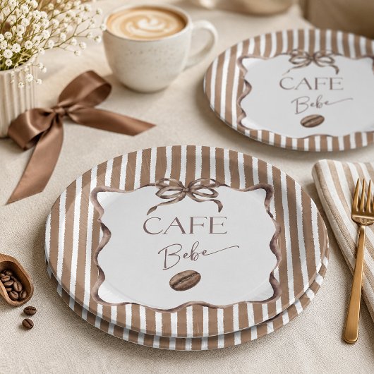 Cafe Bebe Brauner Bogen Kaffee Baby-Party Pappteller