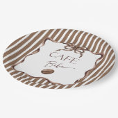 Cafe Bebe Brauner Bogen Kaffee Baby-Party Pappteller (Schrägansicht)